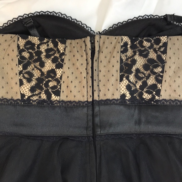 Teeze Me Black Tulle & Lace Dress Blush Backing 3 - Picture 4 of 7